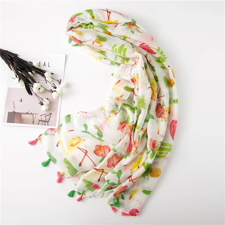 Женская шаль из хлопка и льна большого размера | Аксессуары для одежды