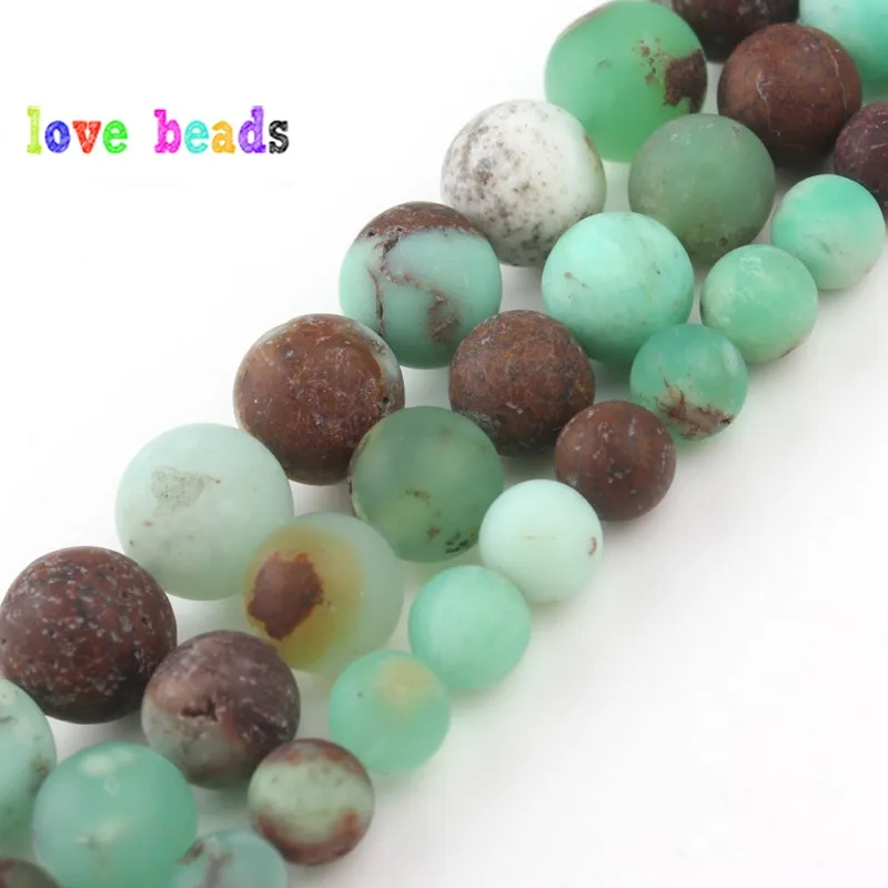 chrysoprase 4 мм 6 мм 8 мм 10 мм натуральный матовый морганит Агаты тигровый глаз камень Круглые бусины для самостоятельного изготовления ювелирных изделий браслет 15'' - Цвет: chrysoprase