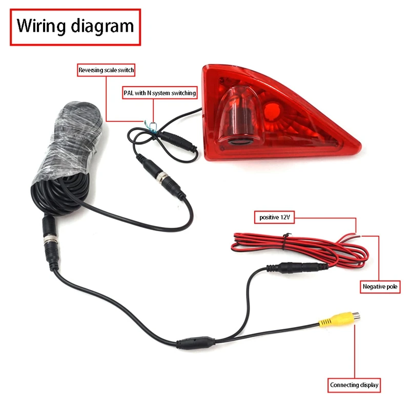 

12V Car Brake Light Rear View Camera Reverse Backup 3RD Night Vision Parking for 2010-2016 Master/Nissan NV400/Opel Movano