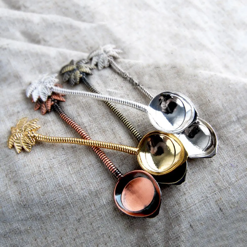 

Wine Scoop Ice Cream Zine Alloy Vintage royal Retro Coconut Tree Stainless Steel Coffee Spoon