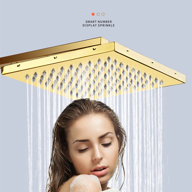 Набор золотистых смесителей для душа цифровой термостатический дождевой Душ