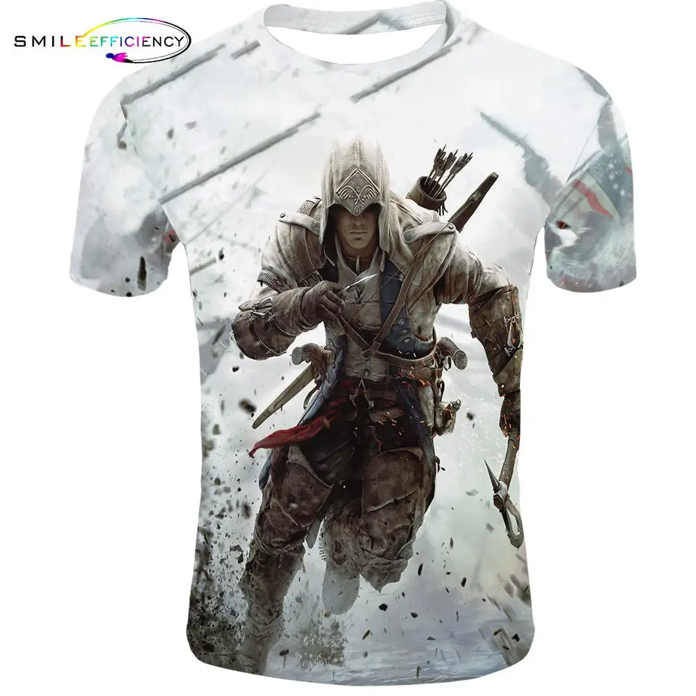 Лето 2019 Новый готический Assasin's Creed 3d T ShirtPrinted Мужские Пользовательские футболки