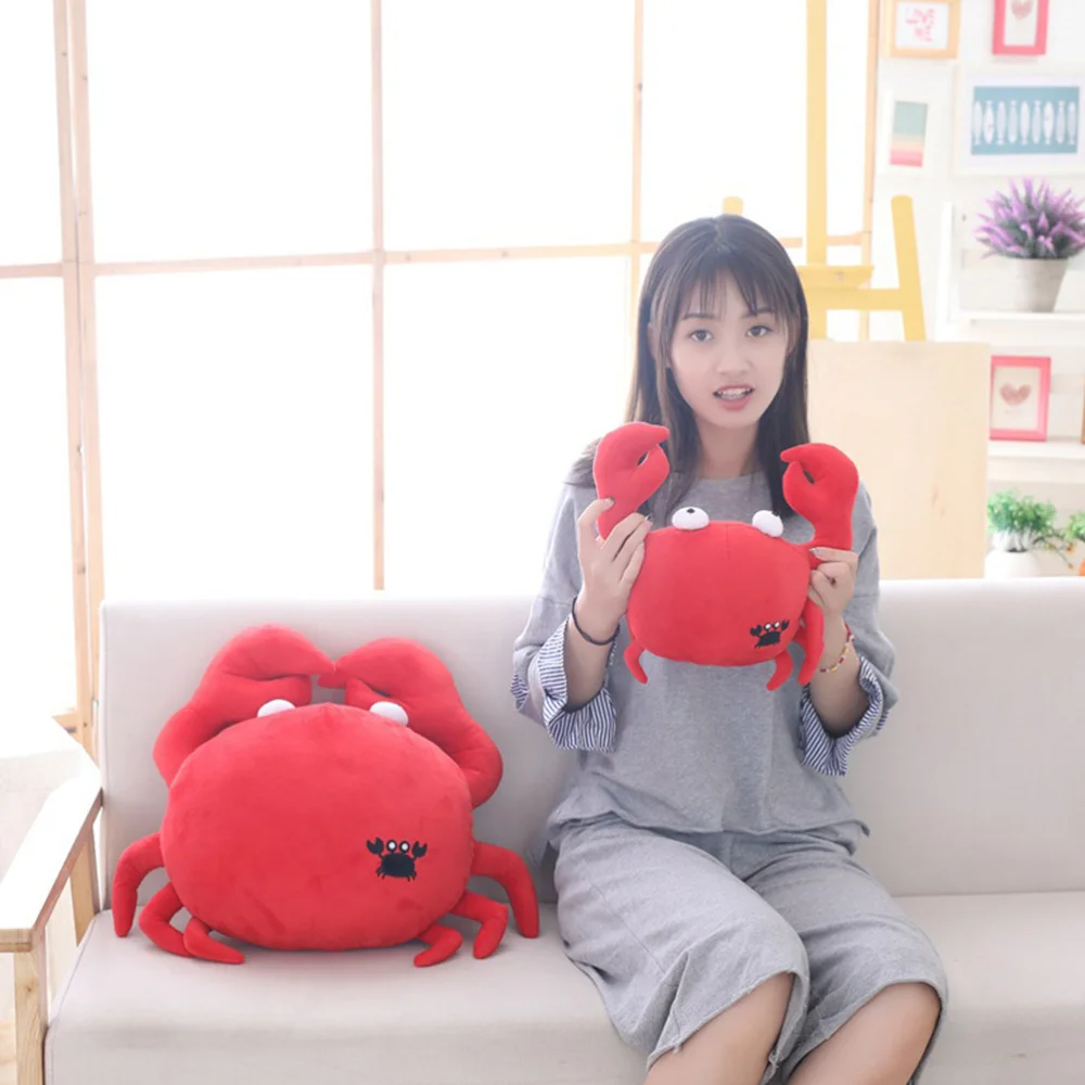 

1pc Cartoon Plush Doll Pillow Adorable Stuffed Crab Comfortable Throw Pillow