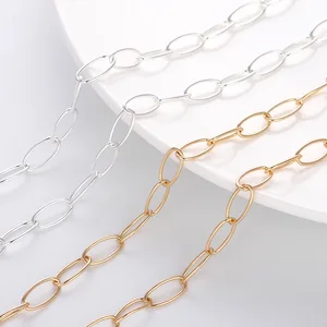 1 метр 7 мм цепочка для ожерелья серебро золото медь Rolo Кабельные звенья большие цепи браслет для изготовления ювелирных изделий DIY ремесло оптовая продажа