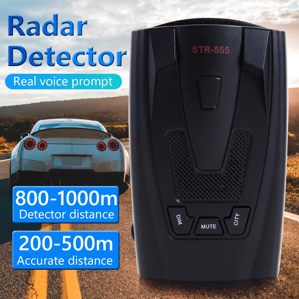 

STR-555 Car Anti Radar Detector Speed Alert X K Band Easily Installation English Russian Thai Voice Personal Car Elements