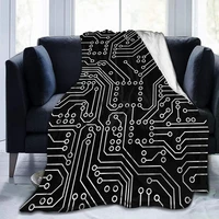 flannel fleece blanket circuit board throw blanket for bedroom couch all season air conditioning blanket for adult chidern