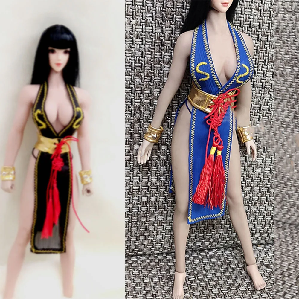 

1/6 Scale Female Soldier Game Street Fighter Chun-Li Cosplay Costume Cloth For 12'' Action Figure Doll Model