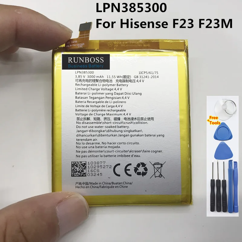 

3.85V 3000mAh Original Quality Battery LPN385300 for Hisense F23 F23M With Tools