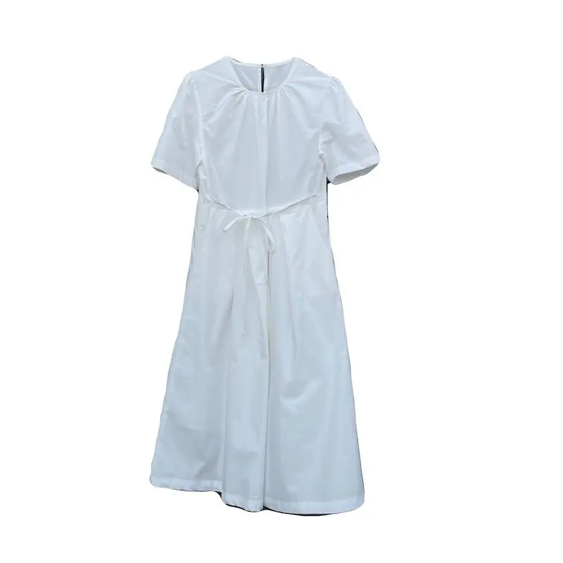 

XITAO White Dress Fashion New Women Pullover Goddess Fan Casual Style Loose 2021 Summer Minority Loose Dress Top WMD0616