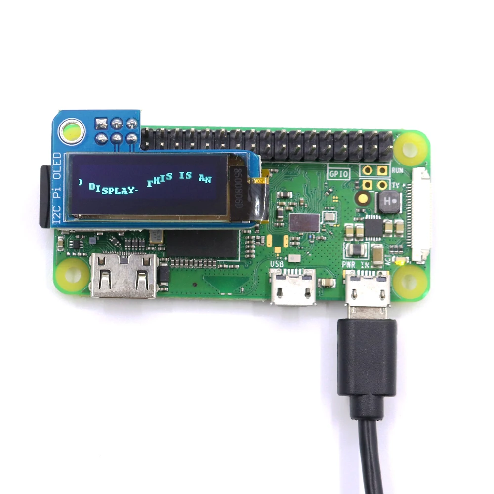 Монохромный OLED экран Pioled 0 91 дюйма IIC I2C 128x32 плата для Raspberry Pi Zero SSD1306 синий