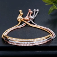 2021 women fashion inlaid zircon chain bracelet set charm bangle exquisite jewelry