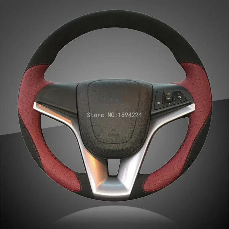 

Hand Sewing Black Leather Car Steering Cover for Chevrolet Cruze 2009-2014 Aveo
