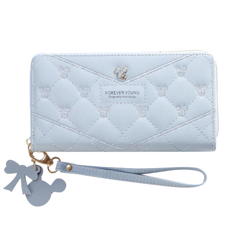 Женский Длинный кошелек с рисунком Микки Мауса Диснея простой модный на молнии