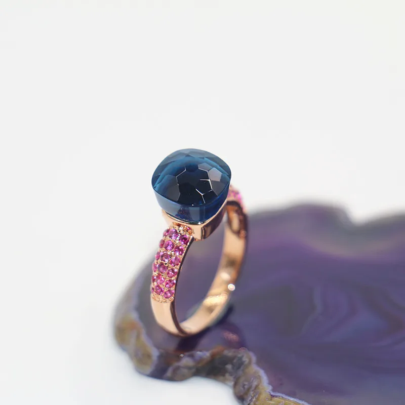 

2021 Fashion Candy Style Ring Of 4 Colours Choose Crystal With Red Zircon Gold Plated Rings For Friends Best Festival Gift