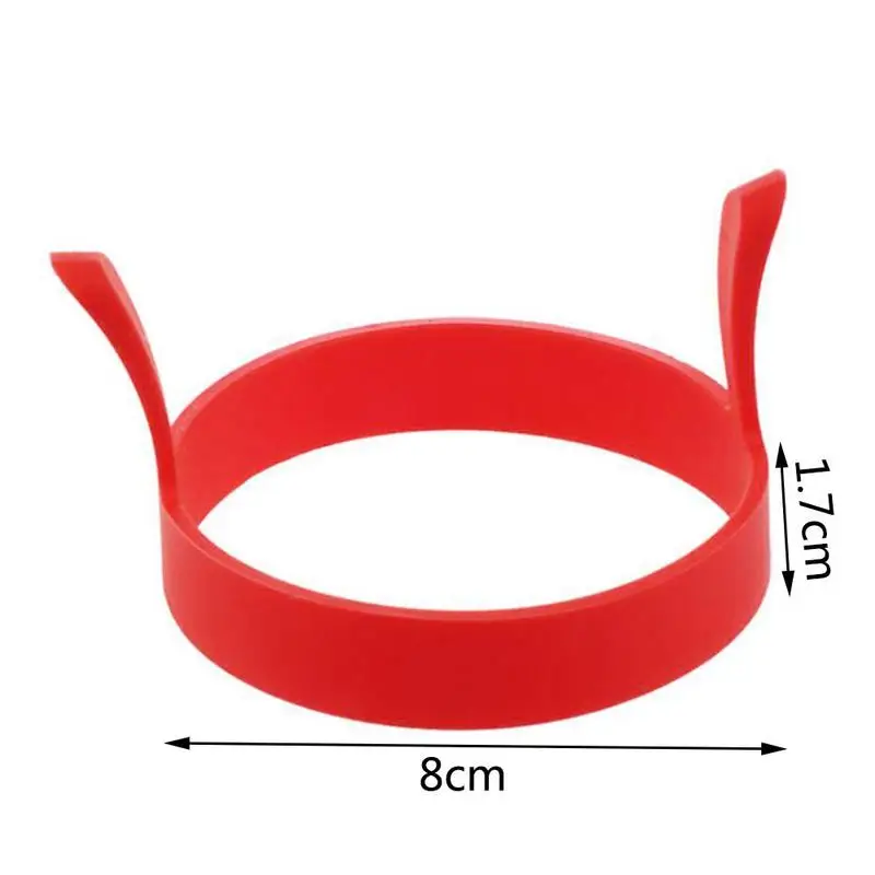 

2Pcs Red Food Grade Silicone Frying Egg Ring Reusable Temperature Egg Tool Frying Ring Round Baking Cooking Resistant Mold K1Q5