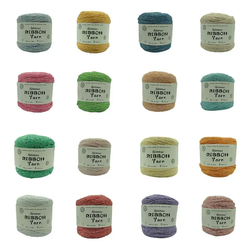Тканая пряжа для вязания крючком Блестящая лента ручная работа|Ленты шитья| |