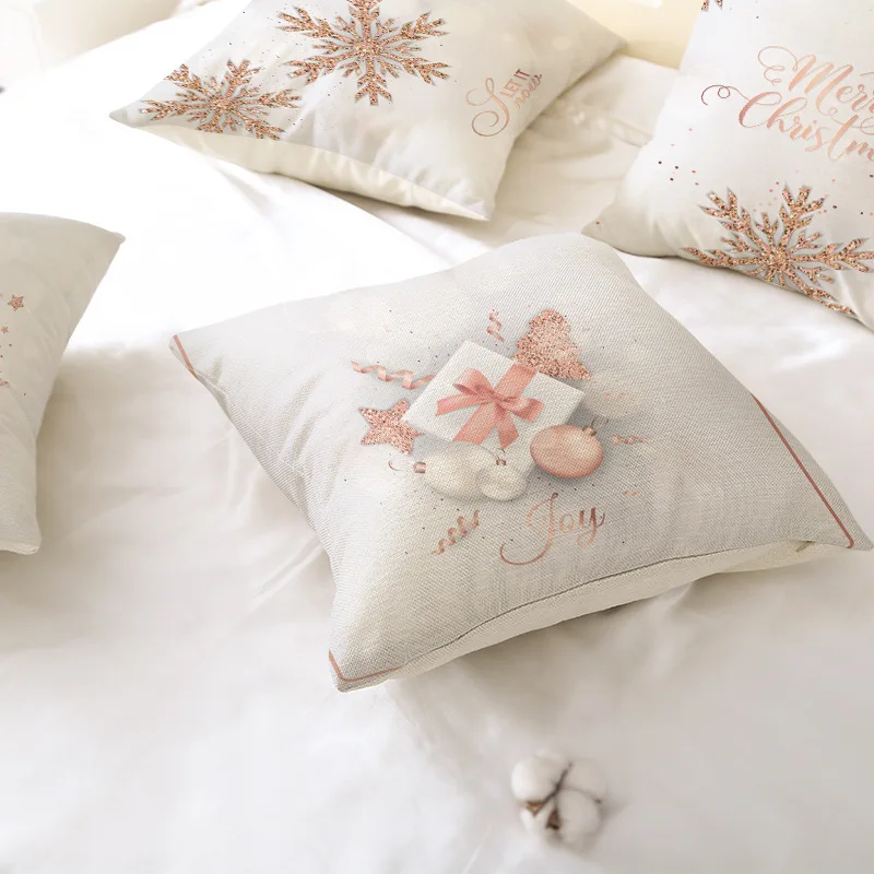 

2020 modern minimalist linen pillowcase new christmas pillowcase sofa cushion home square cushion cover