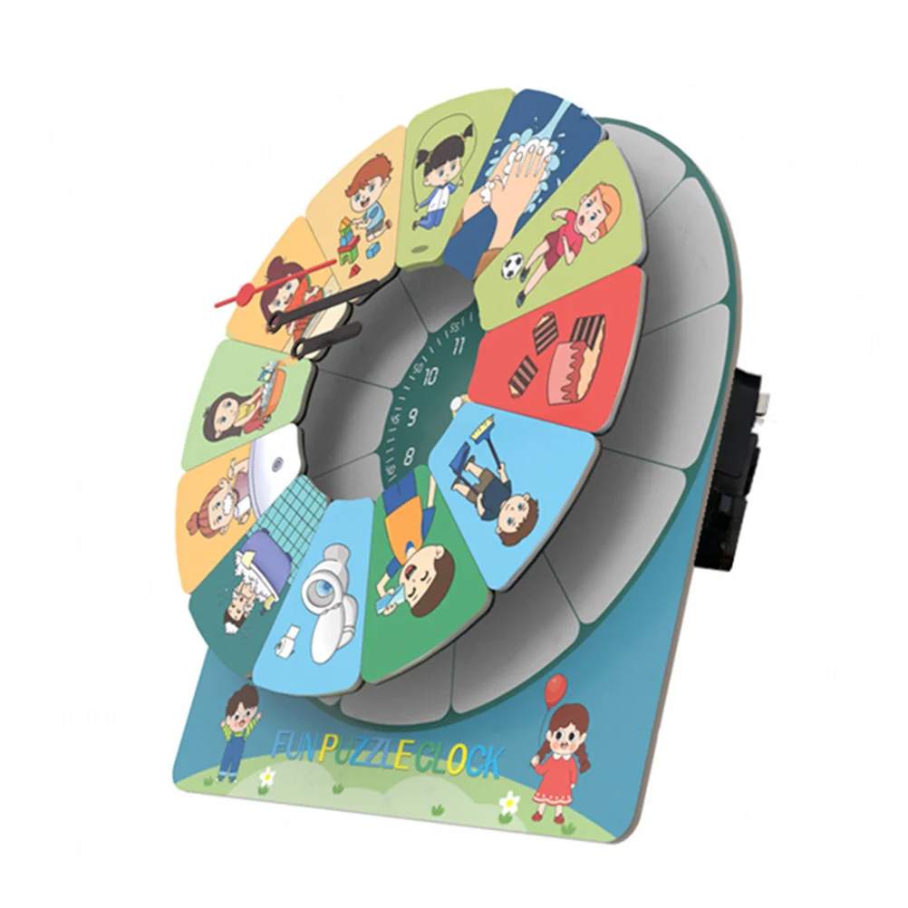 

1 набор, Детский пазл с магнитными часами