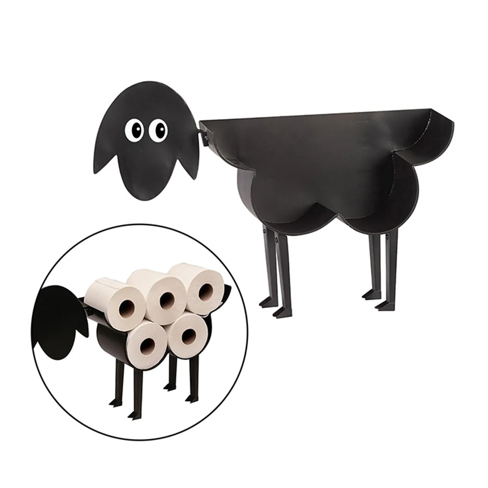 

Sheep Decorative Toilet Paper Holder - Free-Standing Bathroom Tissue Storage Toilet Roll Holder Paper Bathroom Iron Storage