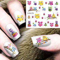 water decals for nail art decoration 3d manicure flower plant cartoon animals image printing water transfer nail foil fw013