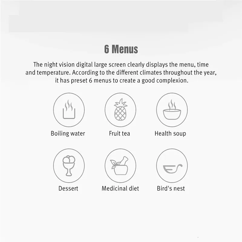 Xiaomiyoupin 1.5L многофункциональный чайник Deerma DEM-YS802, многофункциональный электрический чайник из нержавеющей стали