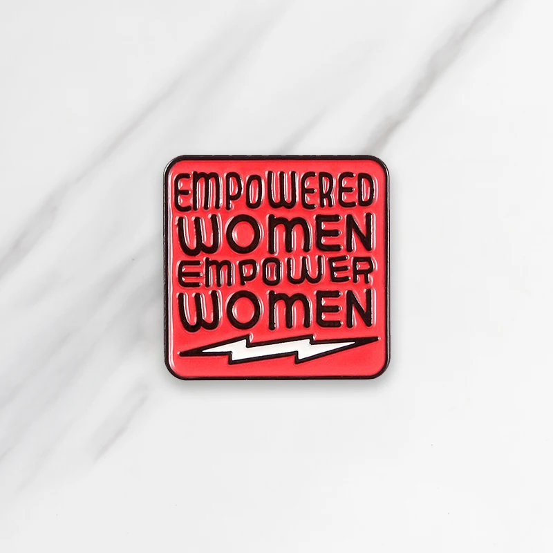 

Lapel Pins Empowering Red Enamel Brooch Mini Clothes Backpack Badge Punk Jewelry Gifts