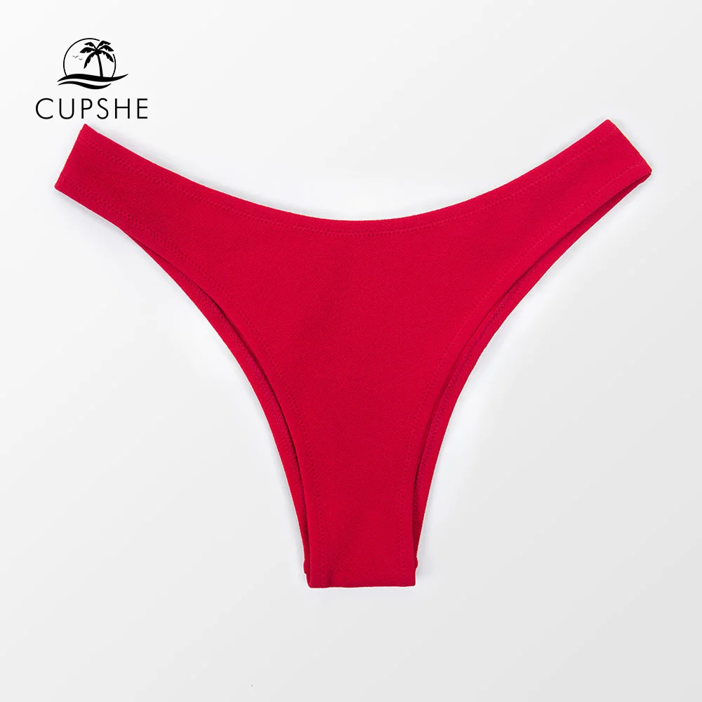 

CUPSHE, красные стринги, низкая талия, бикини, низ, купальник для женщин, сексуальные трусики с высокой посадкой, 2022, раздельное бикини, трусы