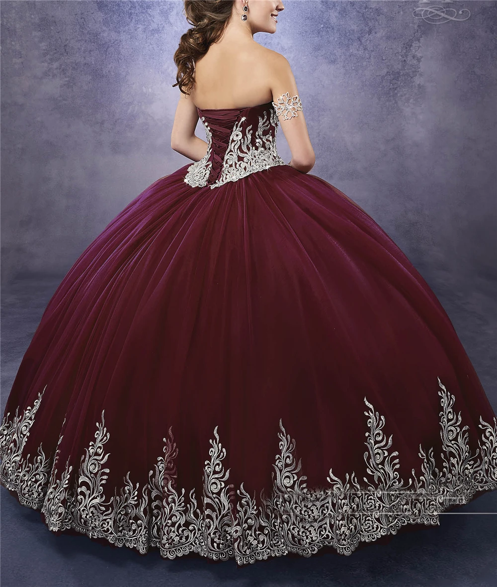 

Quinceanera Dresses 2020 Sweep Train Sweetheart Neckline Appliques Embroidery Pageant Gown Luxury Crystal Corset Sweetheart 16