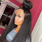 360 натуральные волосы для женщин, черный кудрявый прямой парик на сетке спереди, бесклеевые парики на сетке, перуанские парики без повреждений Aimoonsa