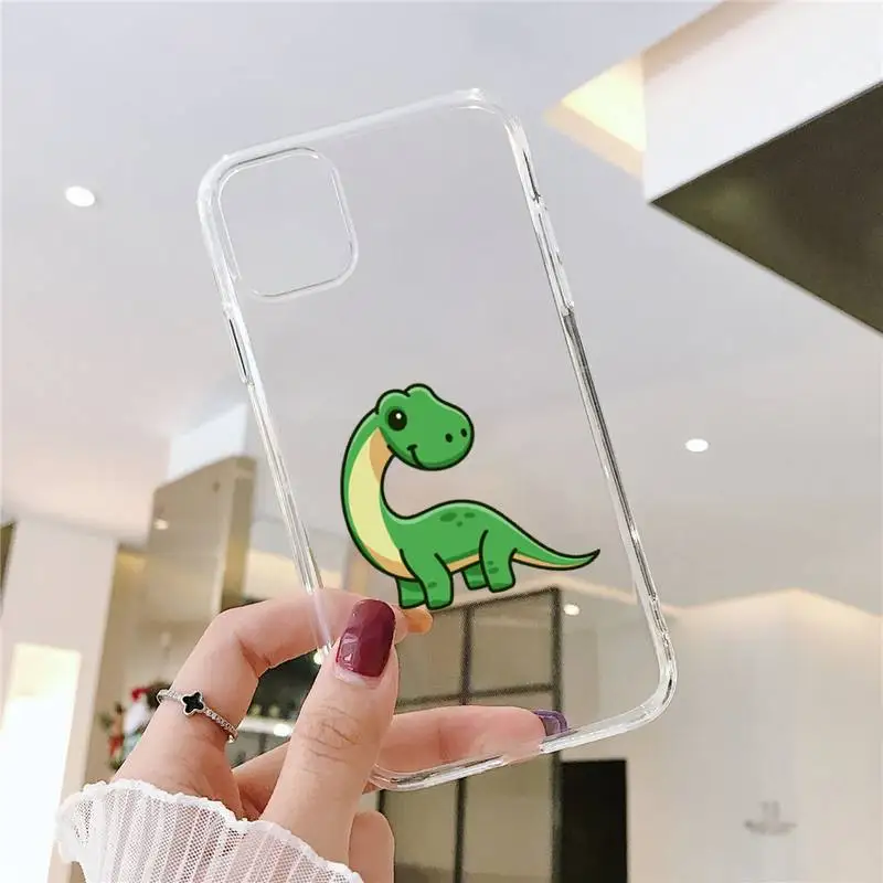 

cute dinosaur cartoon Phone Case Transparent soft For iphone 5 5s 5c se 6 6s 7 8 11 12 plus mini x xs xr pro max