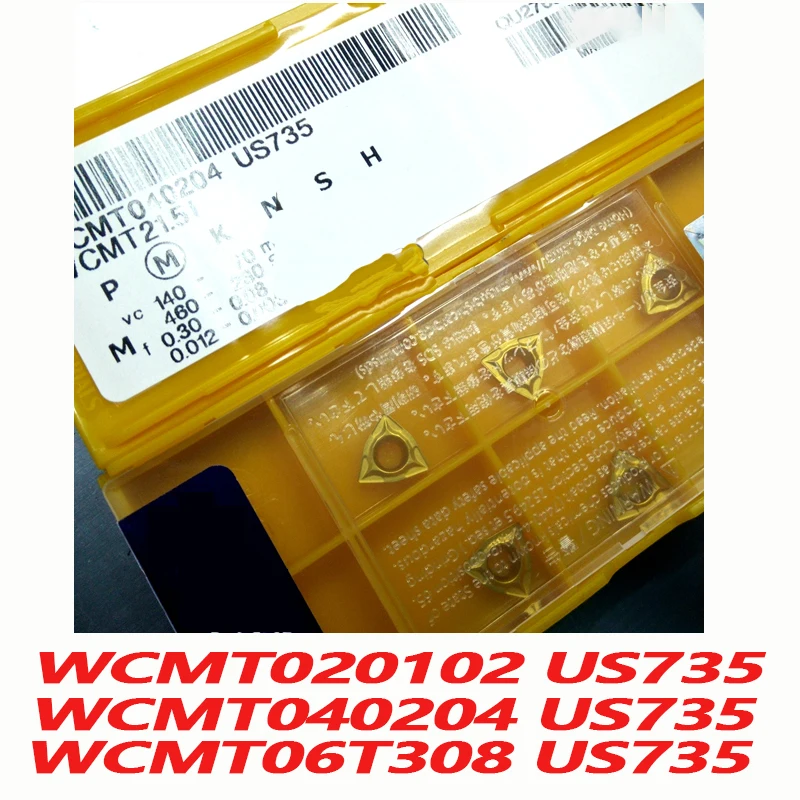 

100% Original WCMT WCMT020102 US735 WCMT040204 WCMT06T308 10pcs CNC lathe Insertion Carbide Insert Imported From Japan Efficient