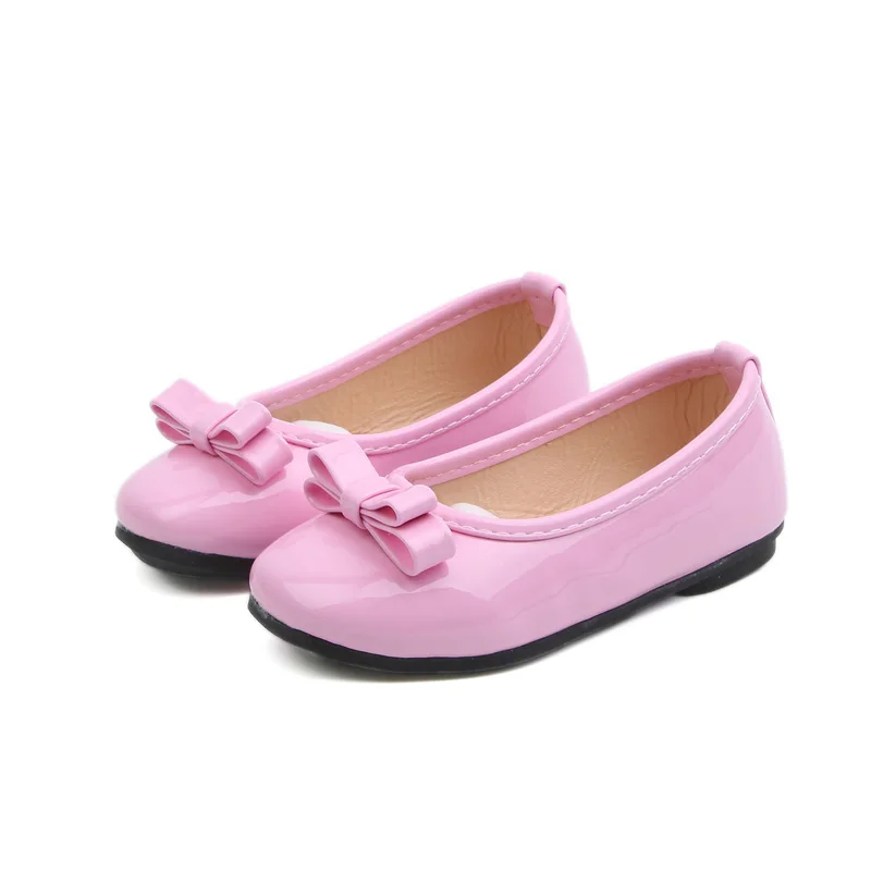 SJ001Pink Bekamille/детские сандалии для девочек; обувь принцессы; модная однотонная детская кожаная обувь с бантом для маленьких девочек; обувь для маленьких девочек - Цвет: SJ001Pink