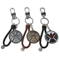 disney avengers shield agent badge key chain attach car accessories keychain marvel movie anime keyring metal fitness tracker