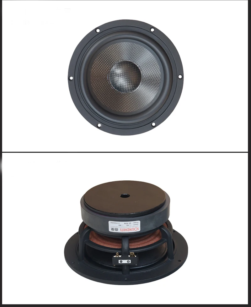 

Kaolanhon 60w 4 ~ 8ohm Speaker 6.5 Inch Mid-bass Carbon Fiber Speaker Large Magnetic Steel Cast Aluminum Frame HIFI Class