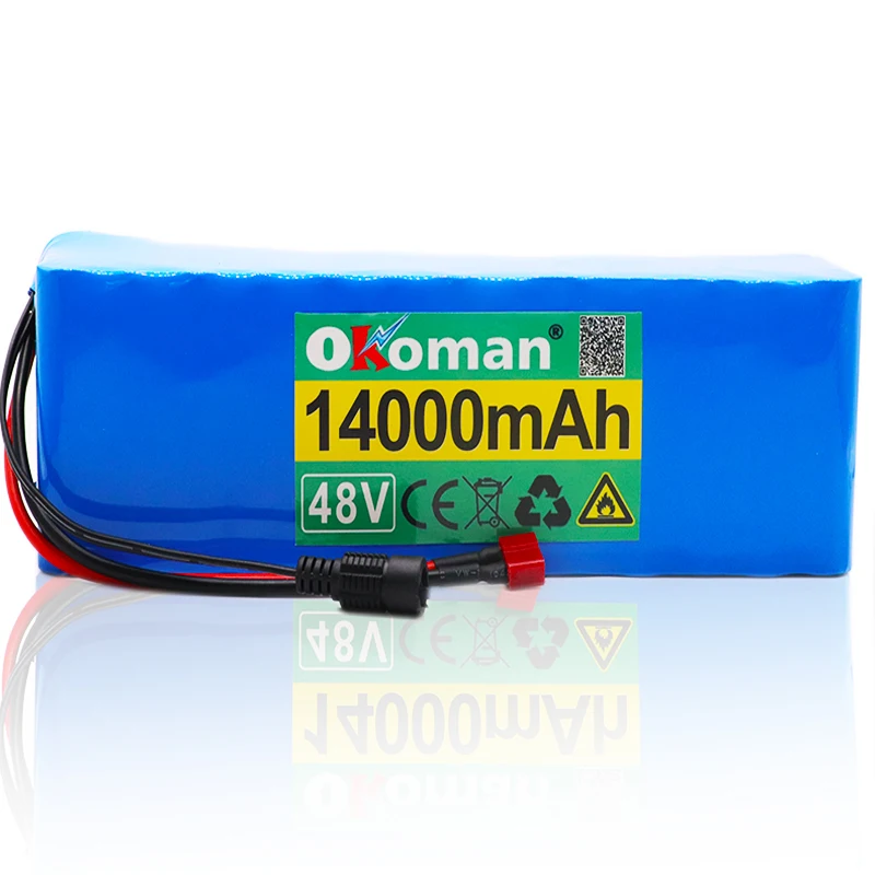 48V 14Ah 1000watt 13S3P Lithium Ion Battery Pack For MH1 54.6v E-bike Electric Bicycle Scooter With 25A Discharge BMS | Электроника