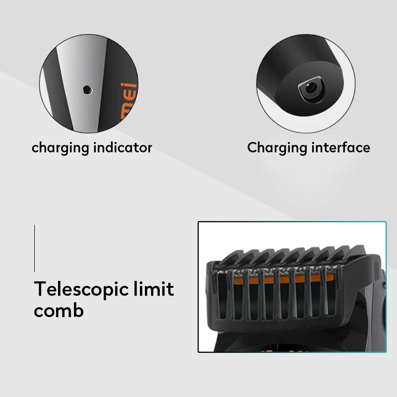 Kemei Быстрая зарядка триммер для волос профессиональная машинка стрижки мужчин EU