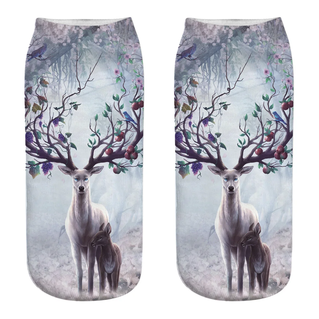 Новинка, 1 пара, рождественские принадлежности, женские носки, для женщин и мужчин, 3D Рисунок, забавные, рождественские, сумасшедшие, милые, необычные, с принтом, короткие носки