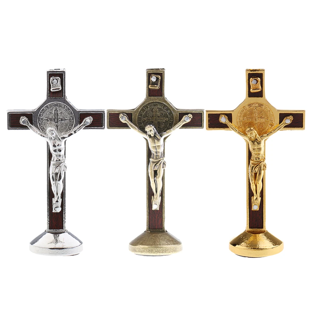 Crucifix Jesus Christ Cross Statue Figurine for Car Home Chapel Decor | Figurines & Miniatures