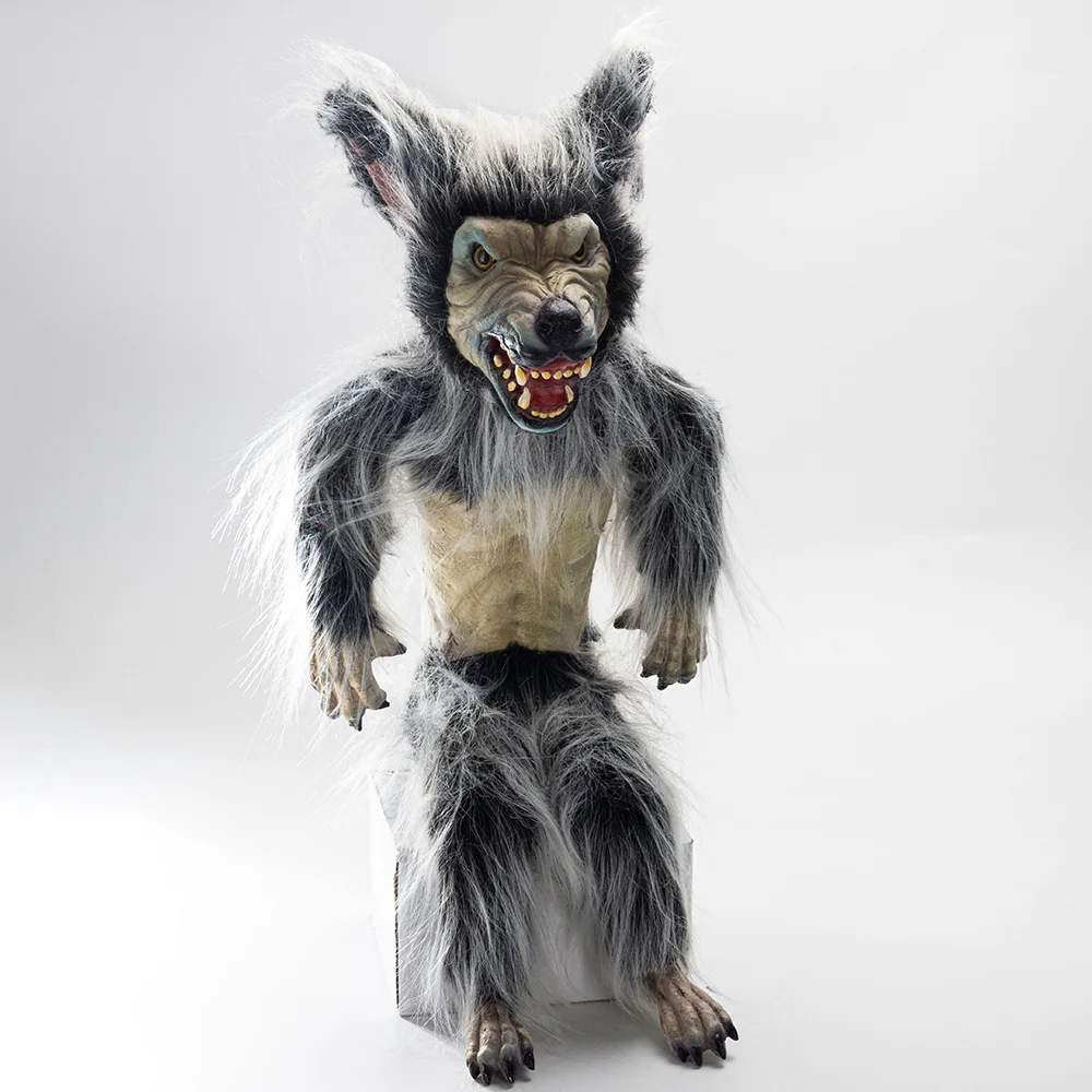 Horrible Werewolf Dolls Halloween Cosplay Animal Wolf Latex Plush Toy Home Decor Fierce Carnival  Party Props
