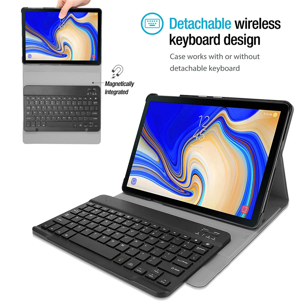 2 в 1, беспроводная итальянская/немецкая клавиатура для samsung Galaxy Tab A2 10,5 T595 T590, планшет с подсветкой, Bluetooth, Клавиатура США, чехол