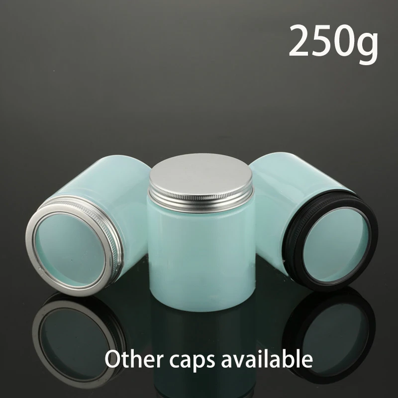 

250g Empty Plastic Bottle 9oz Candy Green Cosmetic Container Honey Cream Lotion Sugar Spice Cookie Jar Refillable Free Shipping