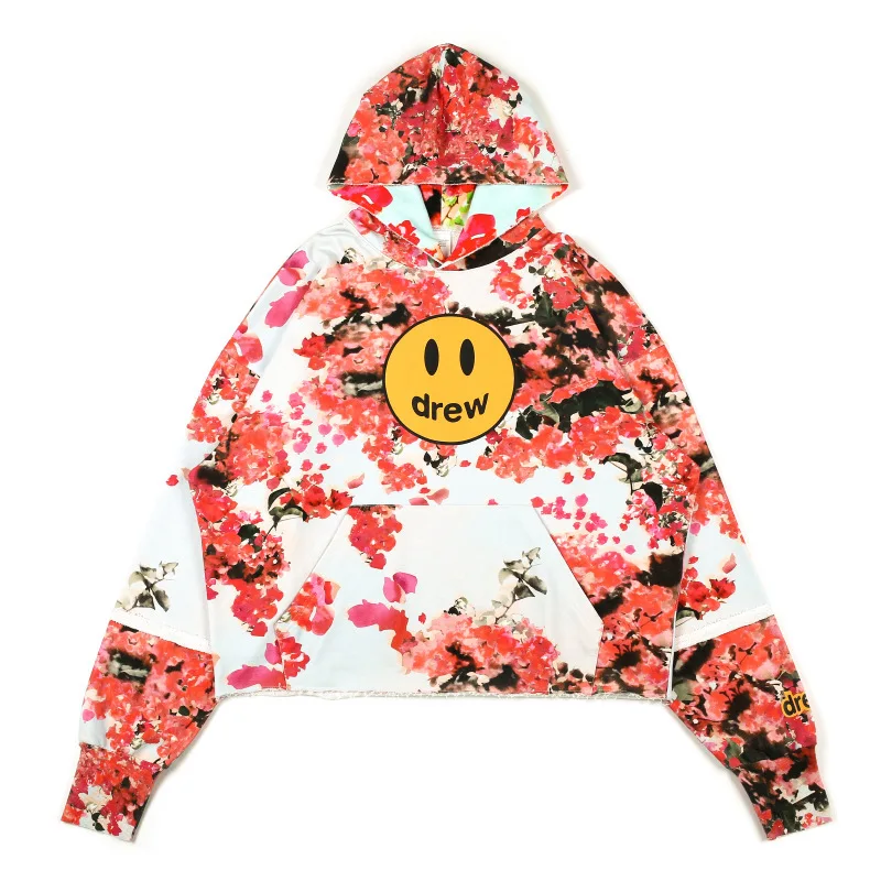 

Vivgae men's 2020 autumn and winter new fashion brand smiling face drew flower thin loose Pullover for men and women