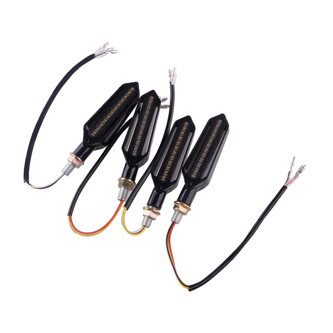 

1.5W 0.12A 4pcs Sequential Flowing LED Turn Signal Indicator Lights Brake Lamp Fit for all 12V Motorcycle Accessories