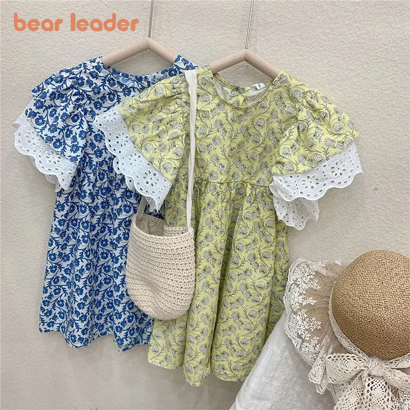 

Bear Leader Girls Floral Dresses 2022 New Korean Style Clothing Summer Patchwork Princess Dress Children's Clothing Outfit