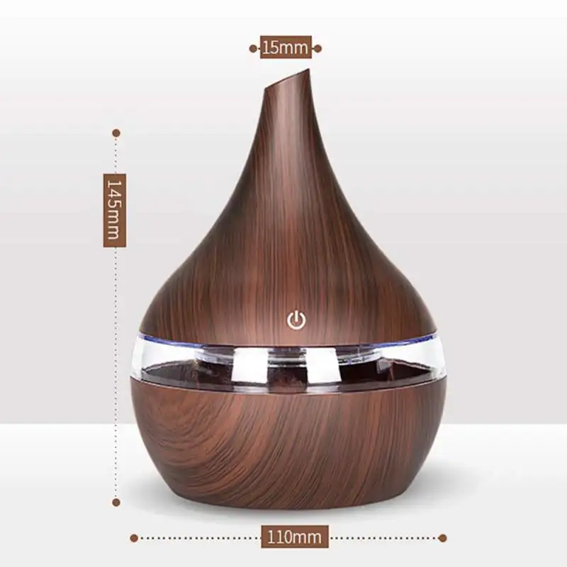 USB 300ml Electric Aroma air diffuser wood Ultrasonic humidifier Essential oil Aromatherapy cool mist maker for Home Decor | Дом и сад