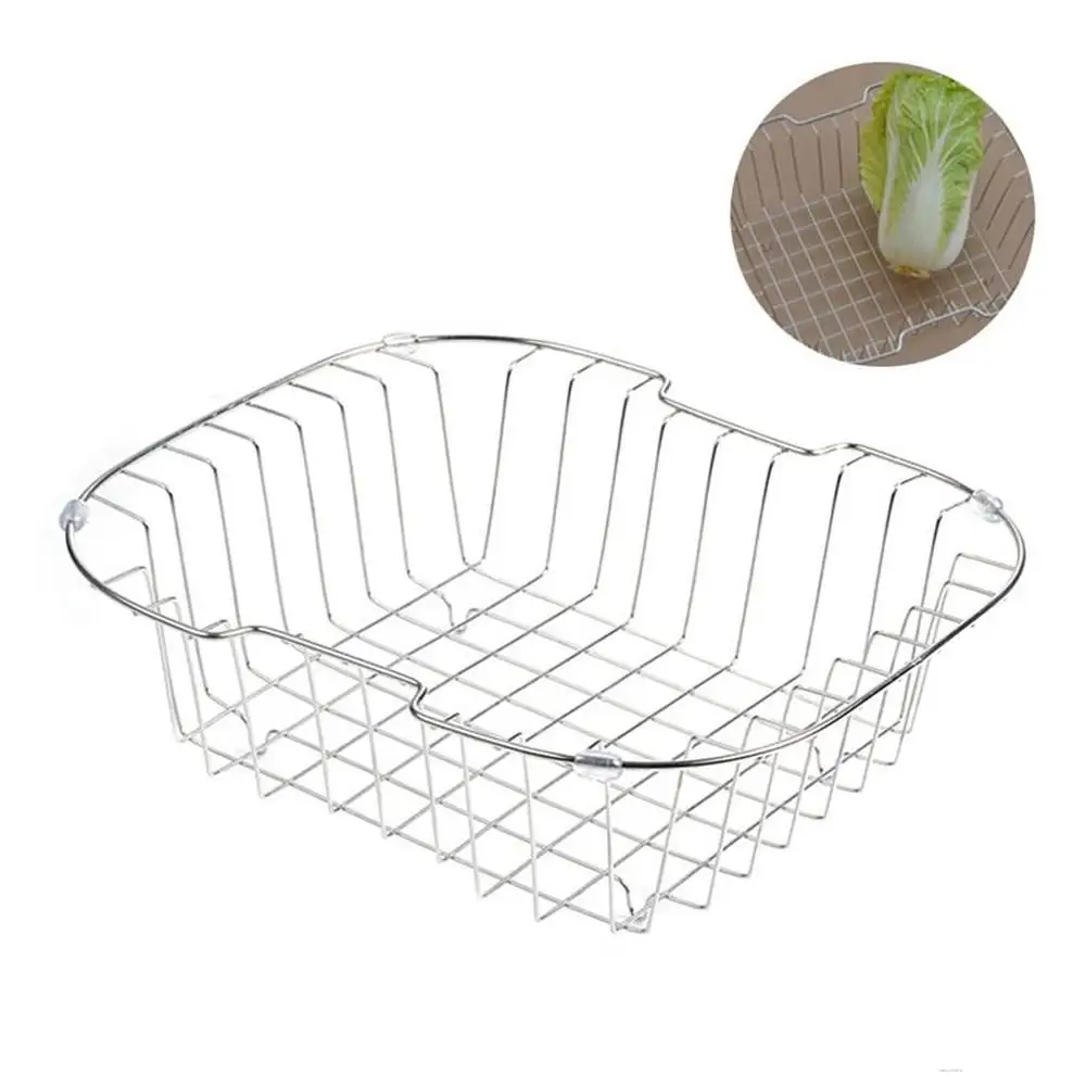 

Stainless Steel Over Sink Colander Professional Strainer Basket Dish Drying Rack for Kitchen