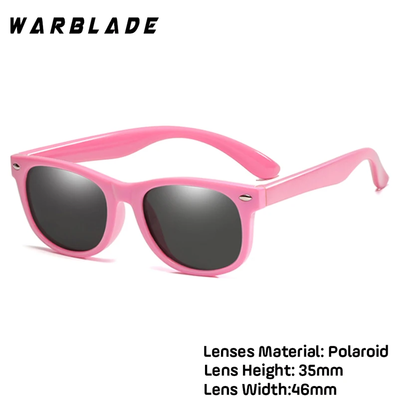 WarBlade Модные Детские поляризованные солнцезащитные очки для мальчиков и девочек, детские солнцезащитные очки TR90, силиконовые защитные очки, детские очки UV400 Oculo - Цвет линз: Pink Pink