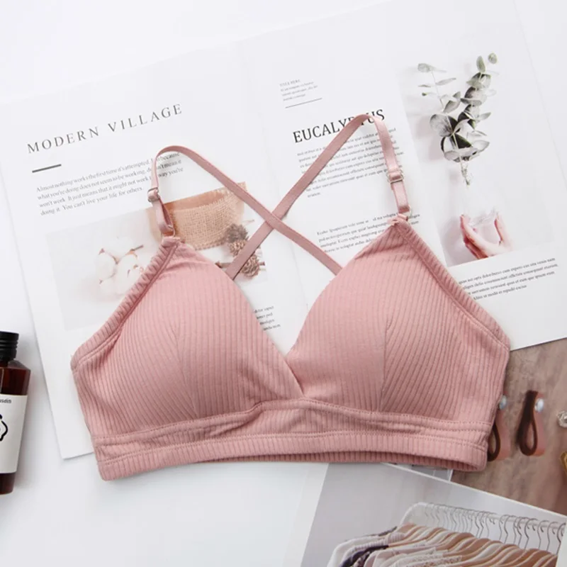 275 Pink Бюстгальтер без косточек с перекрестной спинкой, черный, белый, женский, пуш-ап, кружевной бюстгальтер, треугольный бюстгальтер, сексуальный, бесшовный, без косточек, нижнее белье, Soutien Gorge - Цвет: 275 Pink