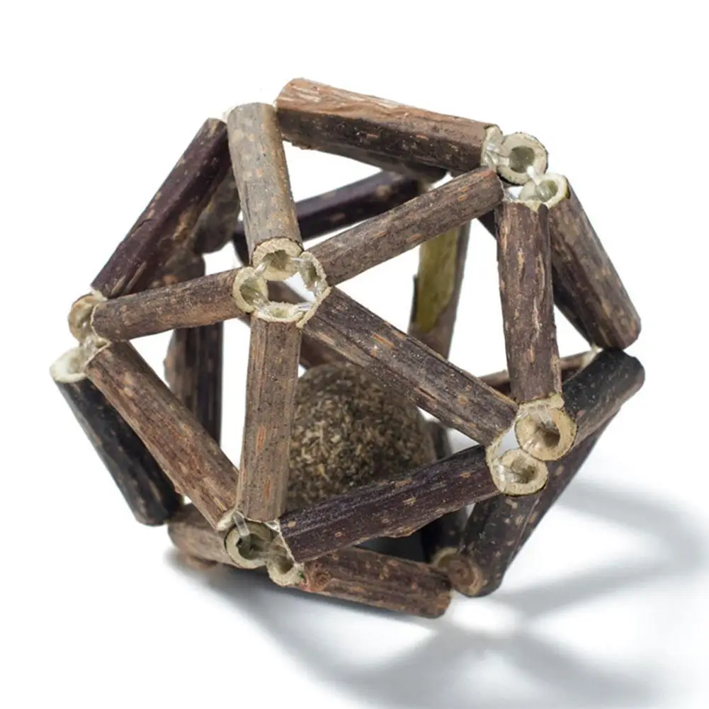 Новинка 2019 2 шт мячи для кошек ручной работы тканые деревянные игрушки в виде