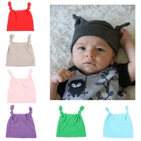 yundfly 10 colors cotton blend kids turban hat newborn beanie caps headwear children shower hat birthday gift photo props